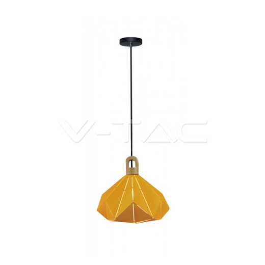Pendant Light Pastel Wooden Prism Yellow 320 x 270 mm - 1