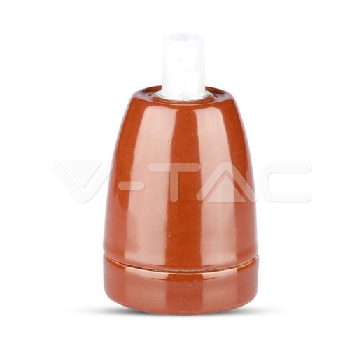 Porcelain Lamp Holder Fitting Brown - 1