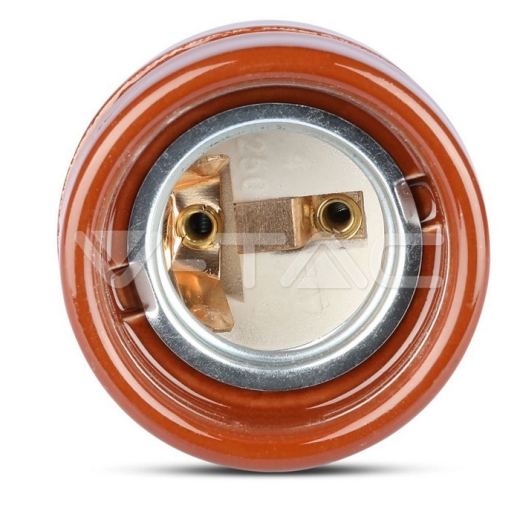 Porcelain Lamp Holder Fitting Brown - 2