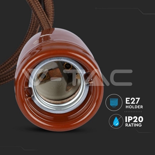 Porcelain Lamp Pendant Brown - 5