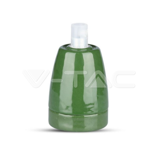 Soporte de porcelana E27 Verde - 1