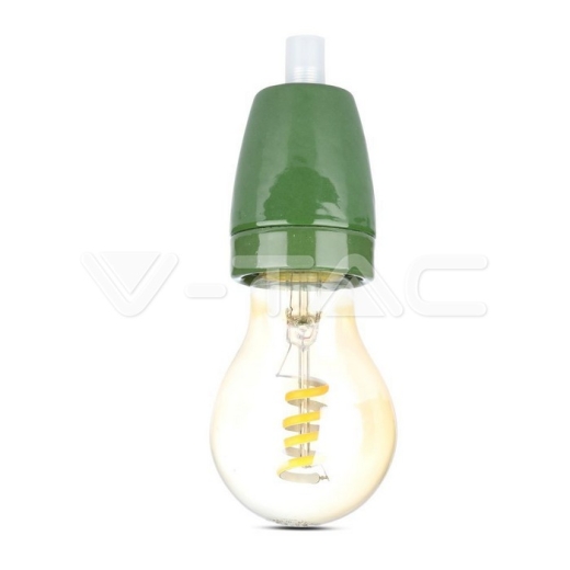 Soporte de porcelana E27 Verde - 3