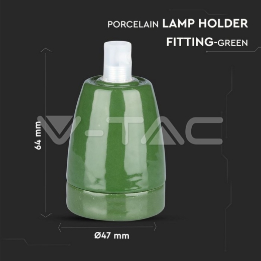 Soporte de porcelana E27 Verde - 5