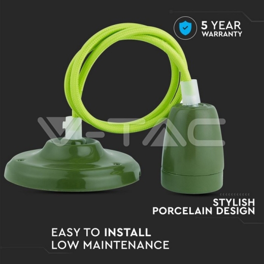 Porcelain Lamp Pendant Green - 4