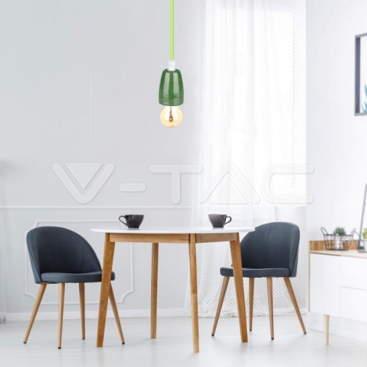 Porcelain Lamp Pendant Green - 7