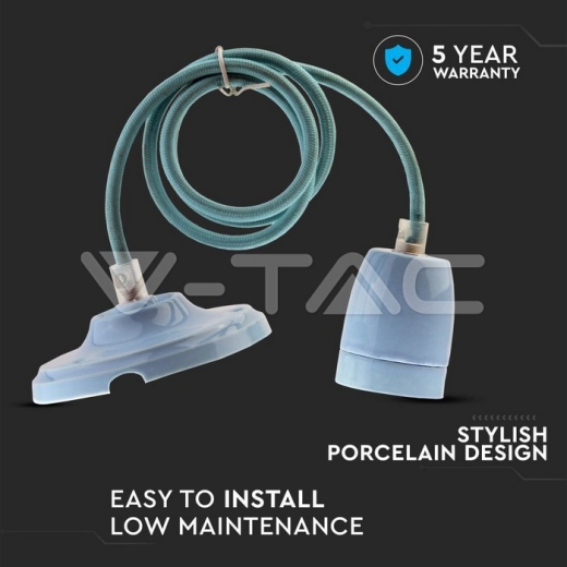 Porcelain Lamp Pendant Blue - 4