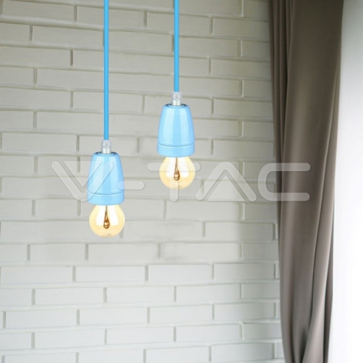 Porcelain Lamp Pendant Blue - 8