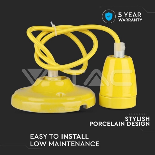 Porcelain Lamp Pendant Yellow - 4