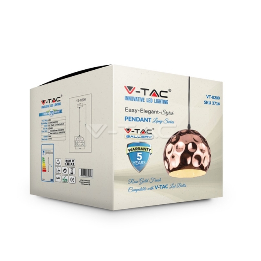 Soporte colgante Rosa Oro Ф200 - 3