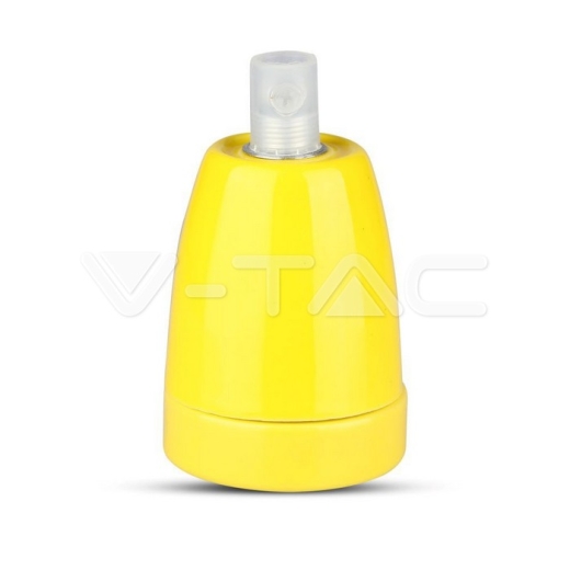 Soporte de porcelana E27 Amarillo - 1
