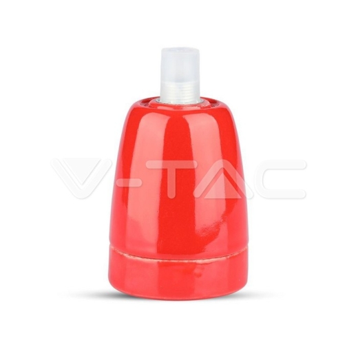 Soporte de porcelana E27 Rojo - 1