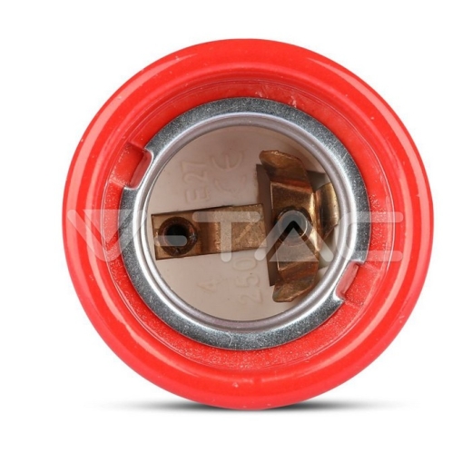 Soporte de porcelana E27 Rojo - 2
