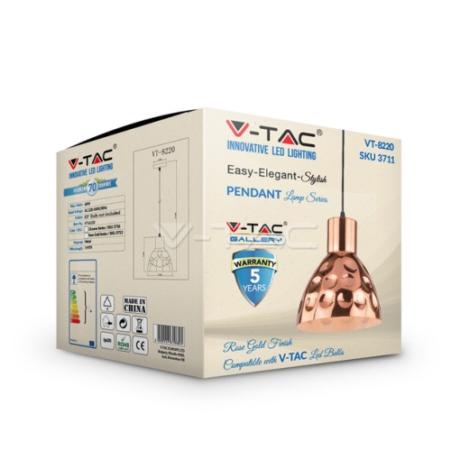 Rose Gold Pendant Light Holder Ф220 - 3