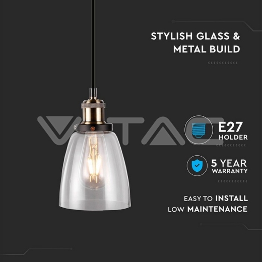 Soporte colgante vintage de cristal transparente Ф140 - 2