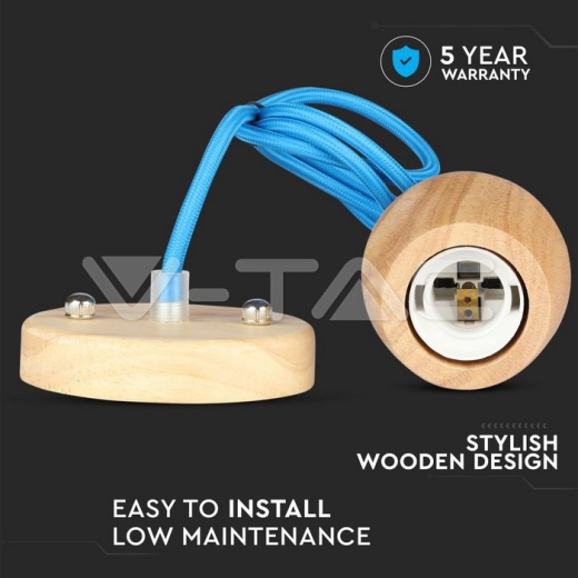 Soporte colgante de madera Cable Azul - 4