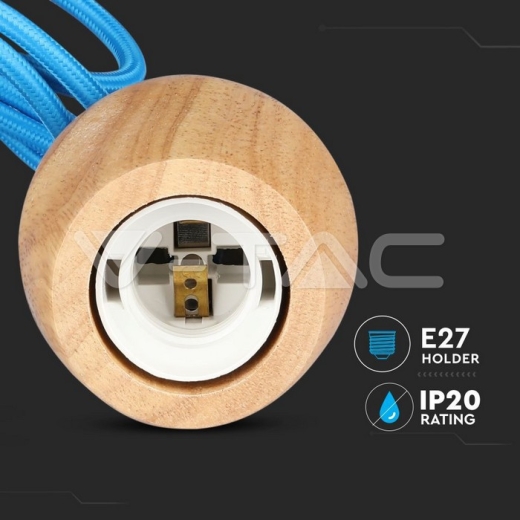 Soporte colgante de madera Cable Azul - 5