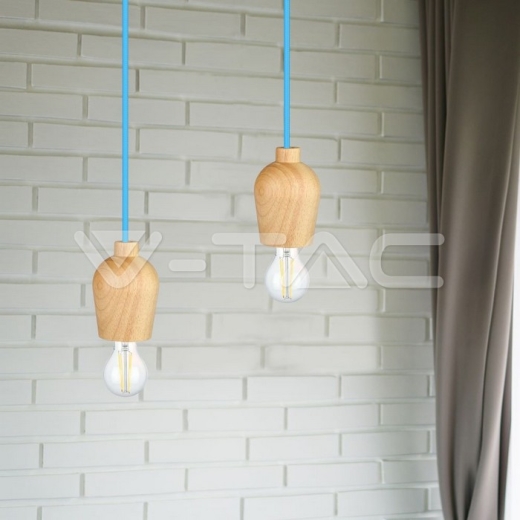 Soporte colgante de madera Cable Azul - 7