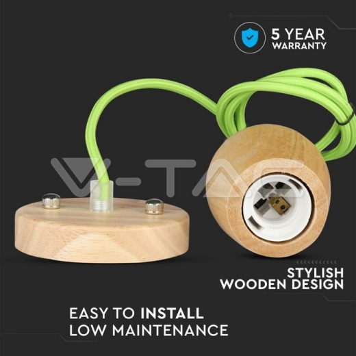 Soporte colgante de madera Cable Verde - 6