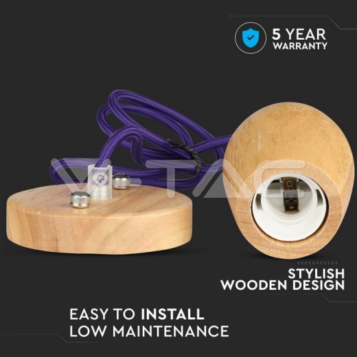 Soporte colgante de madera Cable Lila - 6