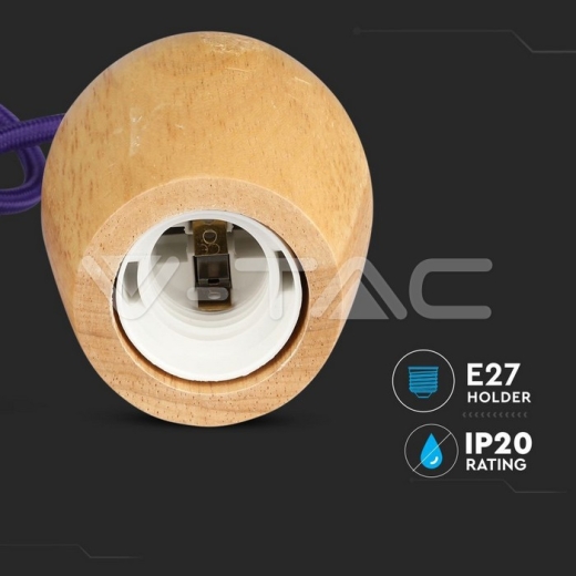 Soporte colgante de madera Cable Lila - 7