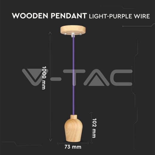 Soporte colgante de madera Cable Lila - 8