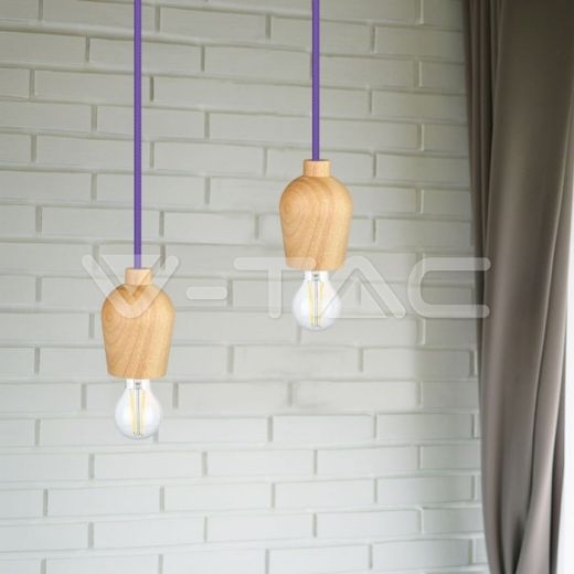 Soporte colgante de madera Cable Lila - 9