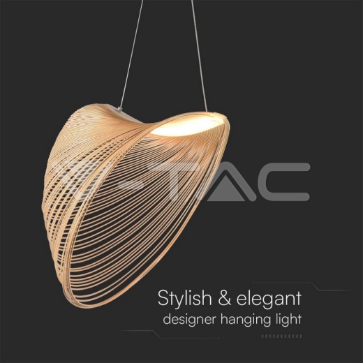Lámpara Colgante LED de Diseño 10W Madera 3000K D600 - 2