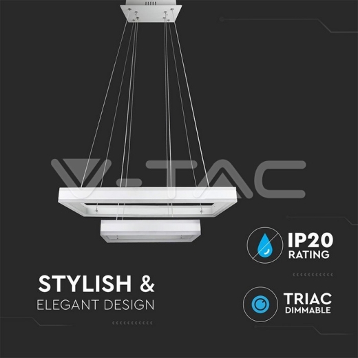 113W Soft Light Chandelier Dimmable White 3000K - 4