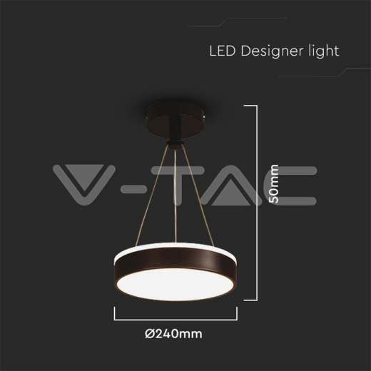 12W LED Designer Hanging Light Black 4000K - 4