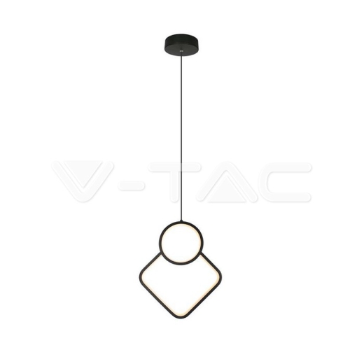 12W LED Designer Metal Hanging Lamp 280 x 1800mm Black Body 3000K - 1