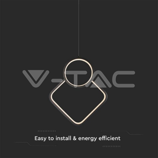 12W LED Designer Metal Hanging Lamp 280 x 1800mm Black Body 3000K - 2