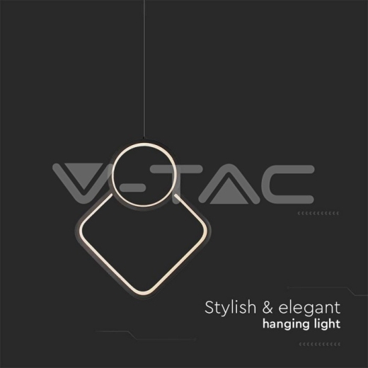 12W LED Designer Metal Hanging Lamp 280 x 1800mm Black Body 3000K - 3