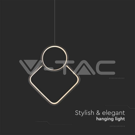 12W LED Designer Metal Hanging Lamp 280 x 1800mm Black Body 4000K - 3