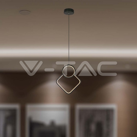 12W LED Designer Metal Hanging Lamp 280 x 1800mm Black Body 4000K - 5