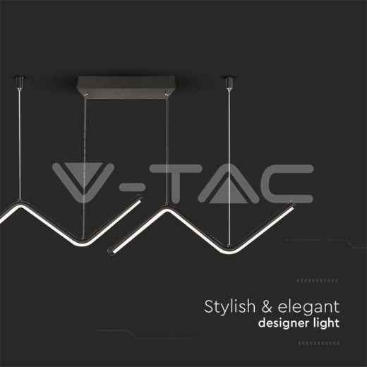 12W LED Designer Hanging Light Curve Black 4000K - 2