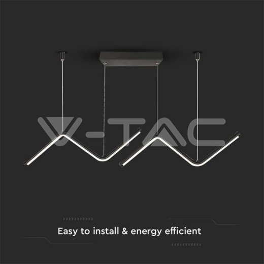 12W LED Designer Hanging Light Curve Black 4000K - 3
