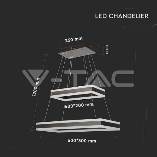 113W Soft Light Chandelier Dimmable Coffee 3000K - 7