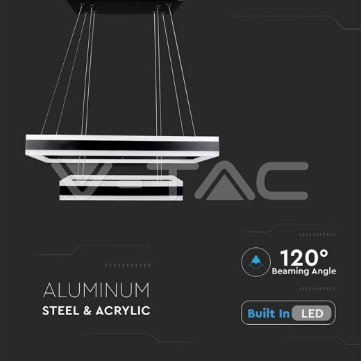 113W Soft Light Chandelier Dimmable Black 3000K - 3