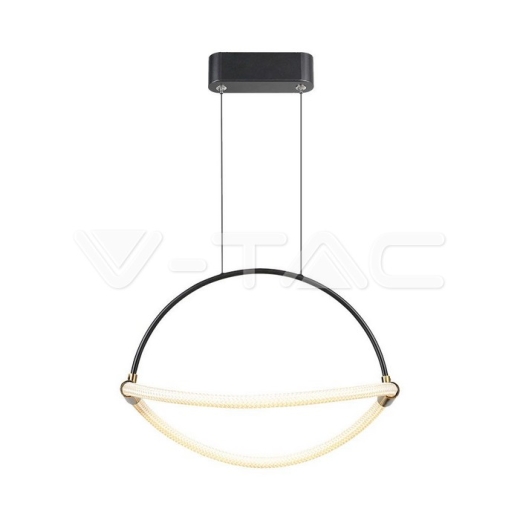 Lámpara colgante LED de 12 W con cable de 1,5 m, cuerpo negro de 400 mm y 3000 K - 1