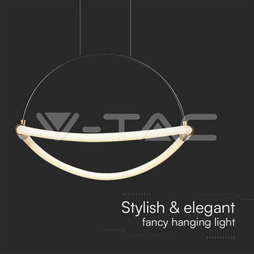 Lámpara colgante LED de 12 W con cable de 1,5 m, cuerpo negro de 400 mm y 3000 K - 3