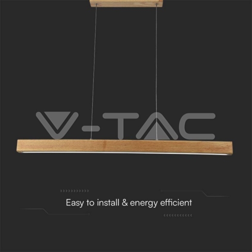 Lámpara Colgante LED 12W 4000K Cuerpo Madera - 2