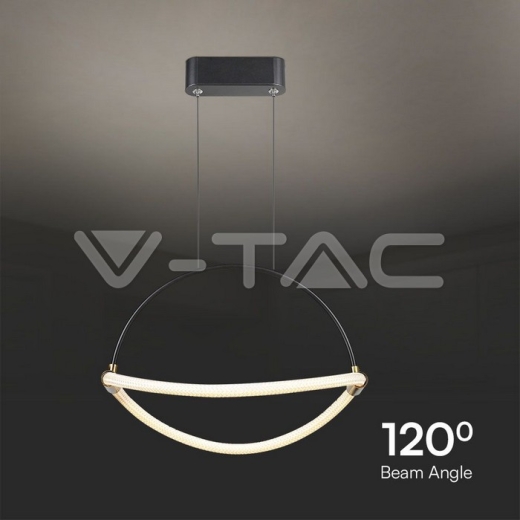 Lámpara colgante LED de 12 W con cable de 1,5 m, cuerpo negro de 400 mm y 4000 K - 2