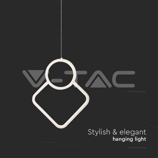 12W LED Designer Metal Hanging Lamp 280 x 1800mm White Body 3000K - 3