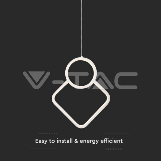 12W LED Designer Metal Hanging Lamp 280 x 1800mm White Body 4000K - 2