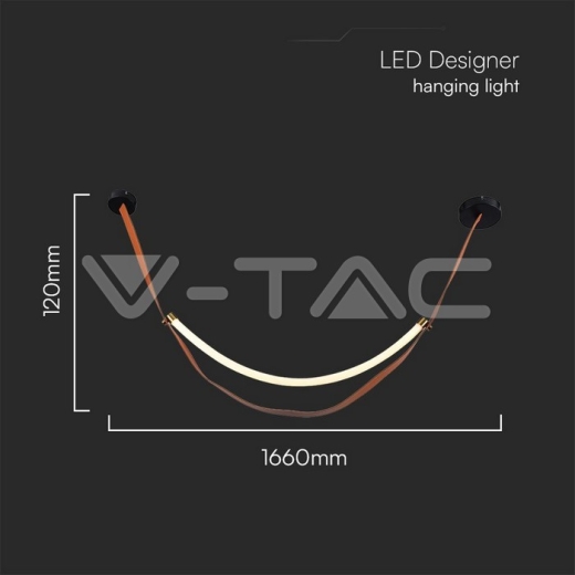 Lámpara colgante de diseño LED de 12 W con cuerpo marrón y negro 3000 K - 4