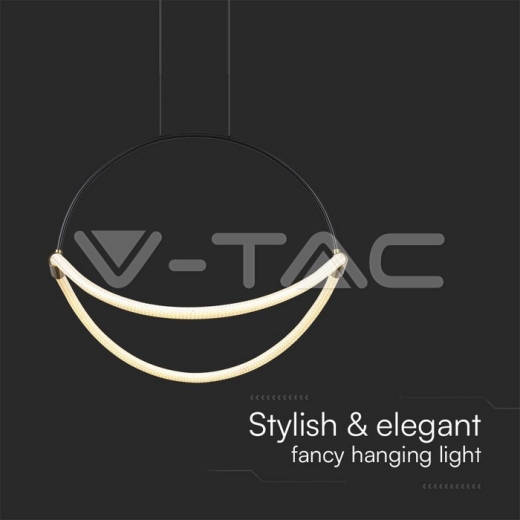 Lámpara colgante LED de 16 W con cable de 1,5 m, cuerpo negro de 600 mm y 3000 K - 3