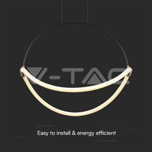 Lámpara colgante LED de 16 W con cable de 1,5 m, cuerpo negro de 600 mm y 4000 K - 4