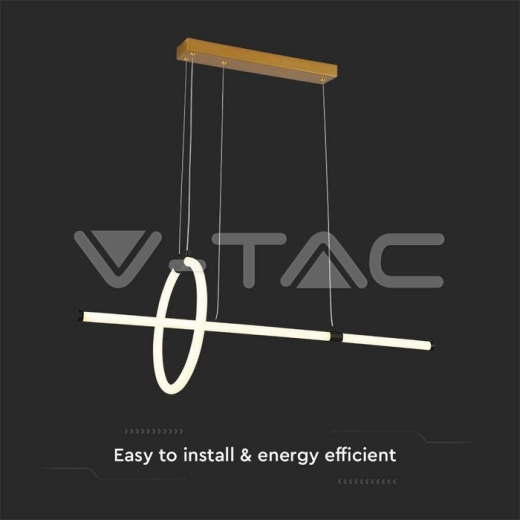 16W LED Hanging Decorative Lamp 860*300 Black Body 3000K - 2