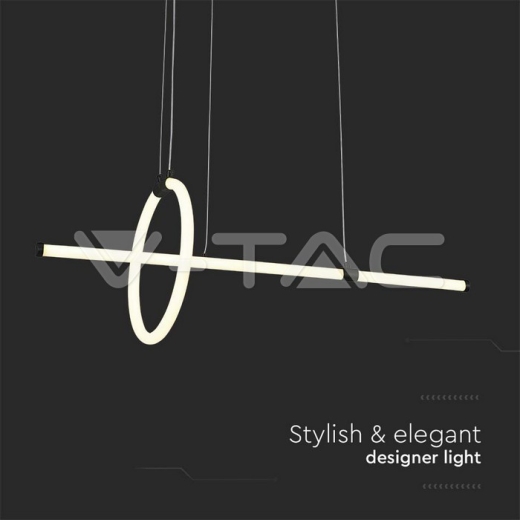 16W LED Hanging Decorative Lamp 860*300 Black Body 3000K - 3