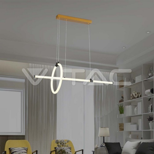 16W LED Hanging Decorative Lamp 860*300 Black Body 3000K - 6
